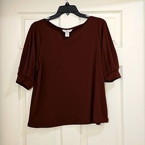 HI FALL!!! 👄H&M MAROON MID-SLEEVE TOP 🍷